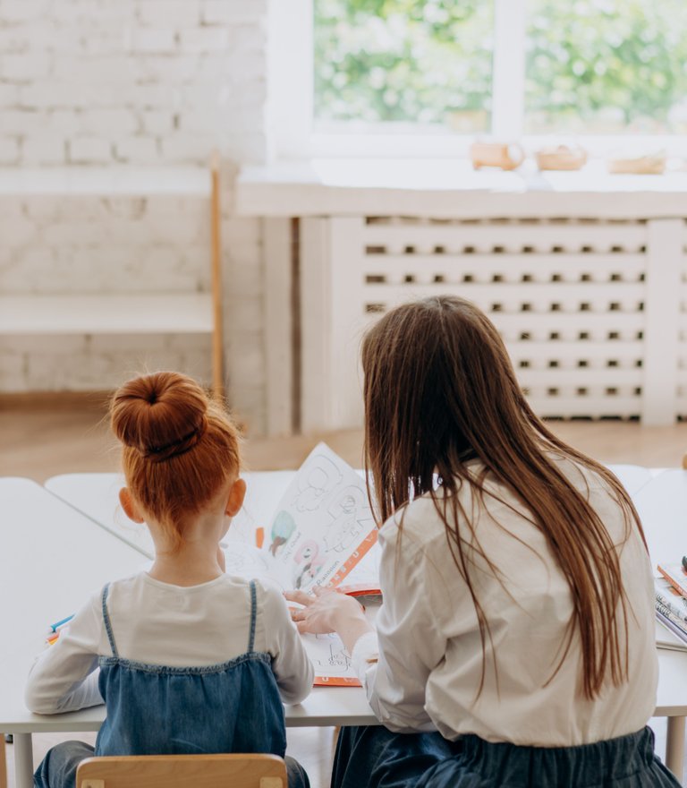 tutor working with student
